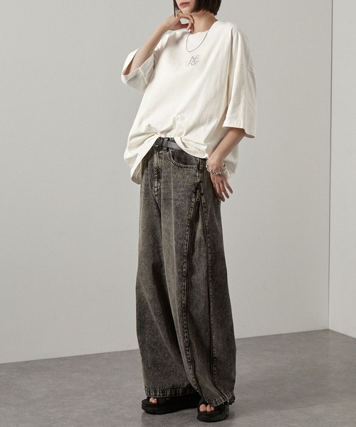 Alfred Alex(アルフレッドアレックス)の「【Alfred Alex】ヴィンテージ加工ピグメント3Dメタルロゴ半袖Tシャツ(Tシャツ/カットソー・メンズ・オフホワイト/ワイン/ブラック・M/L)」の22枚目の写真