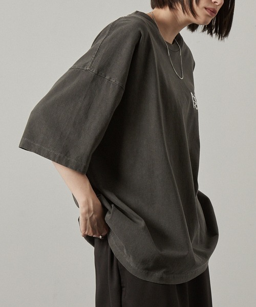 Alfred Alex(アルフレッドアレックス)の「【Alfred Alex】ヴィンテージ加工ピグメント3Dメタルロゴ半袖Tシャツ(Tシャツ/カットソー・メンズ・オフホワイト/ワイン/ブラック・M/L)」の11枚目の写真