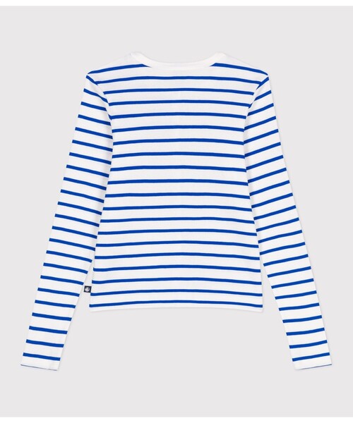 PETIT BATEAU（プチバトー）の「カーディガン（カーディガン/ボレロ・レディース・ホワイト×ブルー・XX-SMALL/SMALL/MEDIUM/LARGE/X-SMALL）」の2枚目の写真