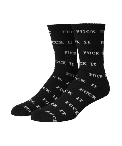 HUF（ハフ）の「FUCK IT GLOW SOCKS（ソックス/靴下・メンズ・ホワイト/ブラック・O/S）」の2枚目の写真
