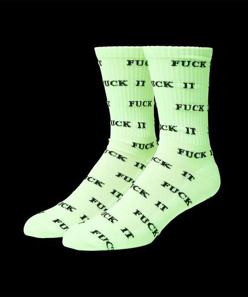 HUF（ハフ）の「FUCK IT GLOW SOCKS（ソックス/靴下・メンズ・ホワイト/ブラック・O/S）」の3枚目の写真
