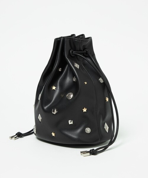 スタッズ ドローストリング バッグ（ショルダーバッグ）｜green label