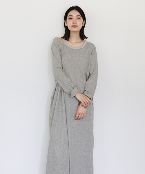 セール】【Et】Asymmetrical Neck One-piece（ワンピース）｜select
