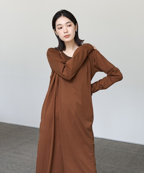 セール】【Et】Asymmetrical Neck One-piece（ワンピース）｜select