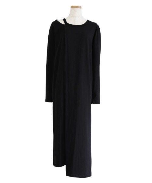 select MOCA Et（セレクトモカエト）の「【Et】Asymmetrical Neck One-piece（ワンピース・レディース・グレー/ブラウン/ブラック・MEDIUM）」の11枚目の写真