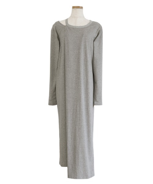 select MOCA Et（セレクトモカエト）の「【Et】Asymmetrical Neck One-piece（ワンピース・レディース・グレー/ブラウン/ブラック・MEDIUM）」の10枚目の写真