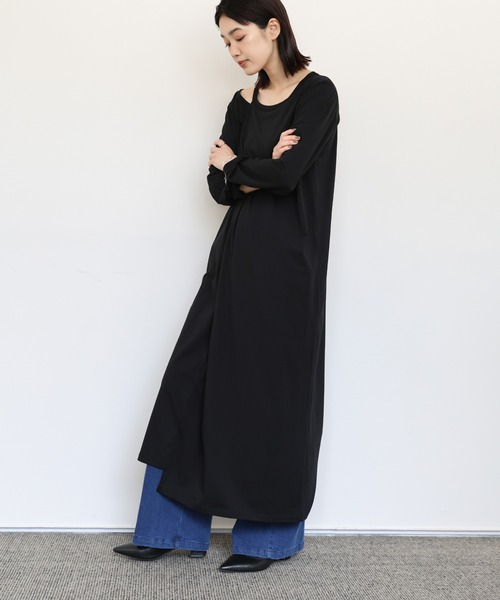 select MOCA Et（セレクトモカエト）の「【Et】Asymmetrical Neck One-piece（ワンピース・レディース・グレー/ブラウン/ブラック・MEDIUM）」の15枚目の写真