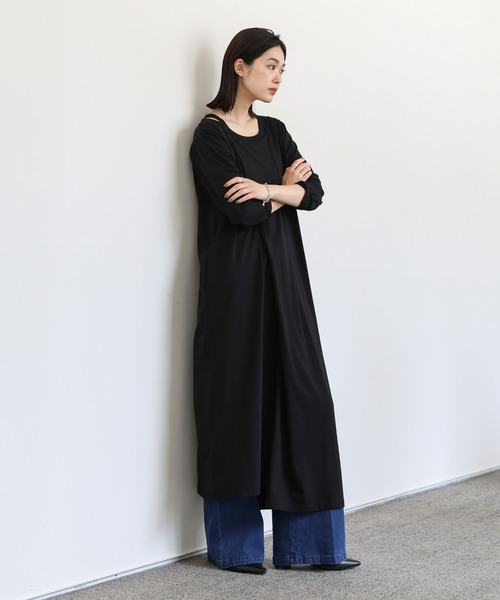 select MOCA Et（セレクトモカエト）の「【Et】Asymmetrical Neck One-piece（ワンピース・レディース・グレー/ブラウン/ブラック・MEDIUM）」の13枚目の写真