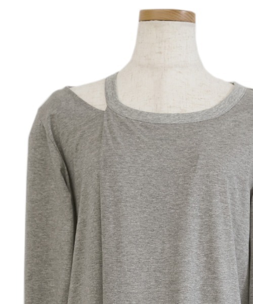select MOCA Et（セレクトモカエト）の「【Et】Asymmetrical Neck One-piece（ワンピース・レディース・グレー/ブラウン/ブラック・MEDIUM）」の4枚目の写真