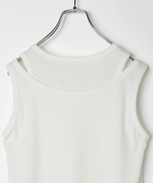 BAYFLOW（ベイフロー）の「[トレンドアイテム]レイヤードタンクトップ（タンクトップ・レディース・ホワイト/テラコッタ・FREE）」の16枚目の写真