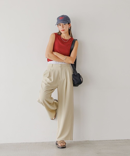 BAYFLOW（ベイフロー）の「[トレンドアイテム]レイヤードタンクトップ（タンクトップ・レディース・ホワイト/テラコッタ・FREE）」の22枚目の写真