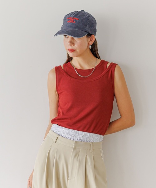 BAYFLOW（ベイフロー）の「[トレンドアイテム]レイヤードタンクトップ（タンクトップ・レディース・ホワイト/テラコッタ・FREE）」の19枚目の写真