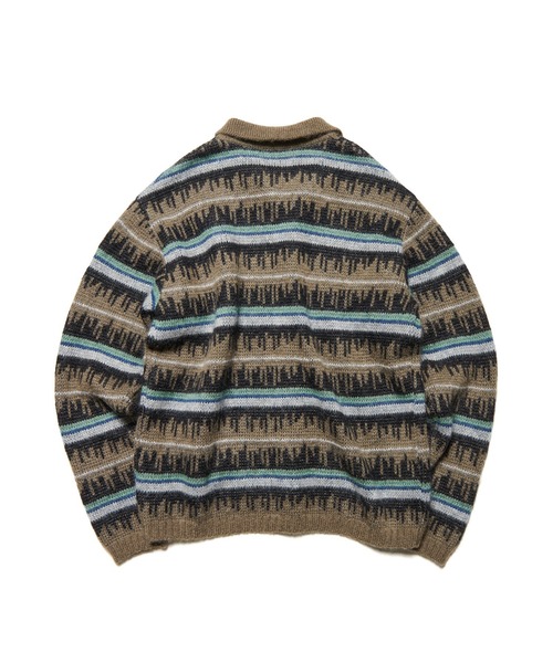 uniform experiment（ユニフォームエクスペリメント）の「MOHAIR BORDER KNIT BLOUSON（カーディガン/ボレロ・メンズ・ブラック/カーキ・2/1/3/4）」の7枚目の写真