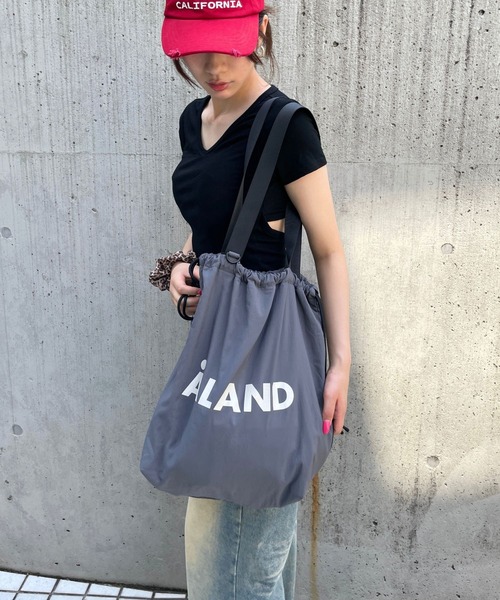 ALAND（エーランド）の「【UNISEX】ALAND／BIG巾着トート（トートバッグ・レディース・オフホワイト/グレー/ブラック/ライトブルー・ONE SIZE）」の10枚目の写真