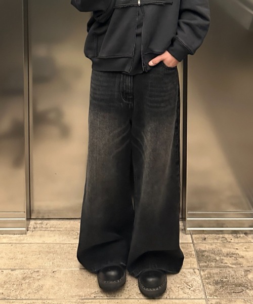 ヴィンテージ加工デニム【MASONPRINCE】 MASONPRINCE ジーンズ ヴィンテージ加工フレアデニムパンツ