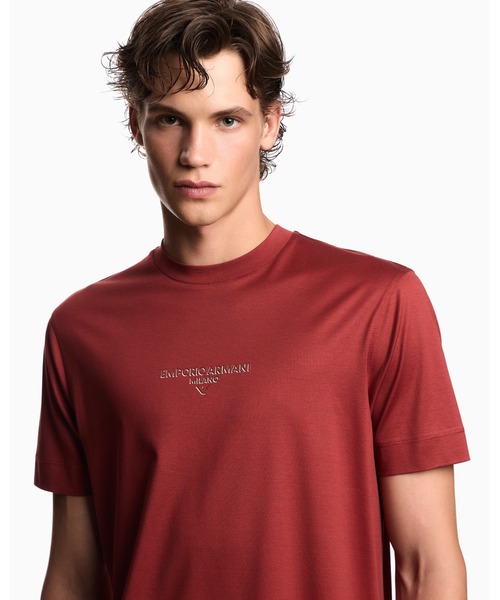 EMPORIO ARMANI(エンポリオアルマーニ)の「【エンポリオ アルマーニ】Tシャツ リヨセル混紡ジャージー 3Dエフェクトロゴ(Tシャツ/カットソー・メンズ・ブラック/レッド・X-SMALL/X-LARGE/SMALL/MEDIUM/LARGE)」の1枚目の写真