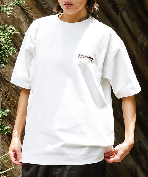 THRASHER(スラッシャー)の「DIAMOND LOGO UTILITY S/S T-SHIRTS Tシャツ ユーティリティー ラッシュガード/スラッシャーワンポイントブランドロゴ水着(Tシャツ/カットソー・メンズ・ブラック×ブルー/ブラック×パープル/ホワイト×ブルー/ホワイト×パープル・MEDIUM/LARGE/X-LARGE)」の16枚目の写真