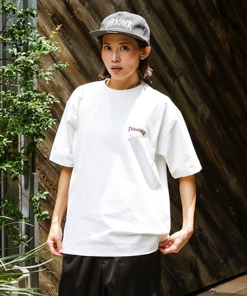 THRASHER(スラッシャー)の「DIAMOND LOGO UTILITY S/S T-SHIRTS Tシャツ ユーティリティー ラッシュガード/スラッシャーワンポイントブランドロゴ水着(Tシャツ/カットソー・メンズ・ブラック×ブルー/ブラック×パープル/ホワイト×ブルー/ホワイト×パープル・MEDIUM/LARGE/X-LARGE)」の14枚目の写真