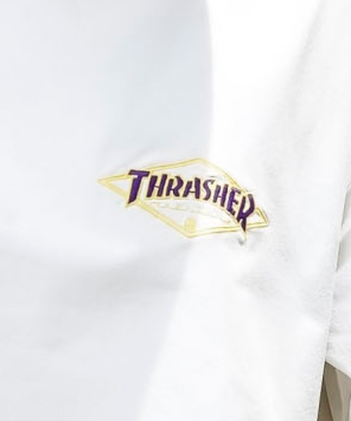 THRASHER(スラッシャー)の「DIAMOND LOGO UTILITY S/S T-SHIRTS Tシャツ ユーティリティー ラッシュガード/スラッシャーワンポイントブランドロゴ水着(Tシャツ/カットソー・メンズ・ブラック×ブルー/ブラック×パープル/ホワイト×ブルー/ホワイト×パープル・MEDIUM/LARGE/X-LARGE)」の17枚目の写真