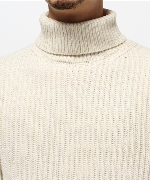 AMERICAN RAG CIE(アメリカンラグシー)の「AMERICAN RAG CIE ラムナイロン両畦タートルニット / 109-AMG-M152-KN613(ニット/セーター・メンズ・ブラック/カーキ/ホワイト・1/2)」の6枚目の写真