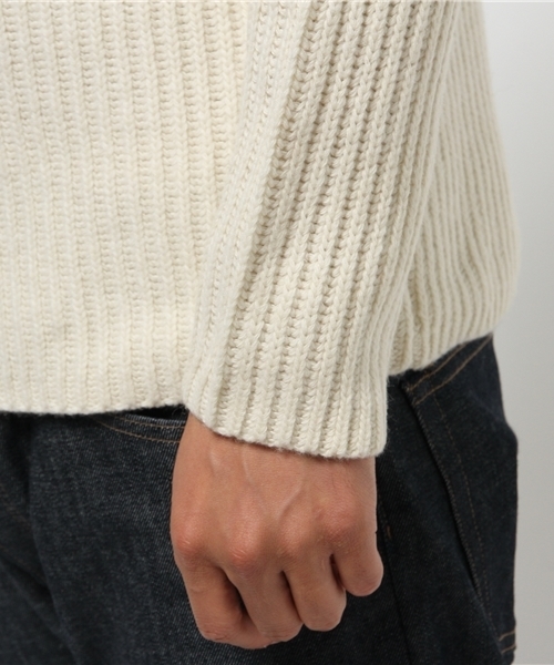 AMERICAN RAG CIE(アメリカンラグシー)の「AMERICAN RAG CIE ラムナイロン両畦タートルニット / 109-AMG-M152-KN613(ニット/セーター・メンズ・ブラック/カーキ/ホワイト・1/2)」の7枚目の写真