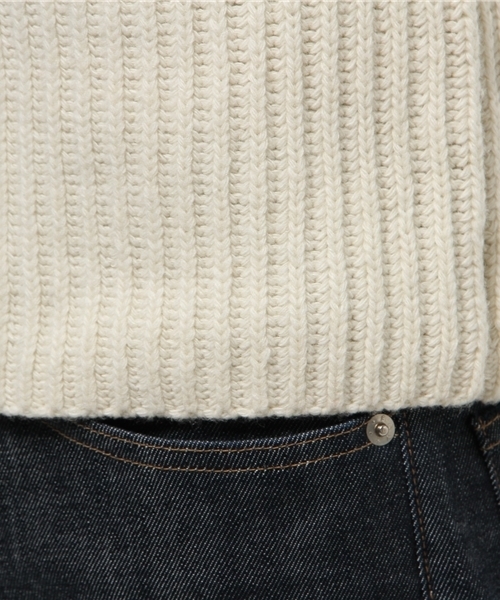 AMERICAN RAG CIE(アメリカンラグシー)の「AMERICAN RAG CIE ラムナイロン両畦タートルニット / 109-AMG-M152-KN613(ニット/セーター・メンズ・ブラック/カーキ/ホワイト・1/2)」の8枚目の写真