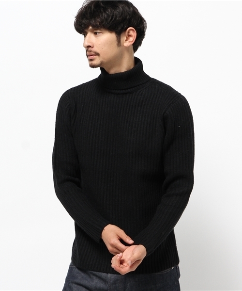 AMERICAN RAG CIE(アメリカンラグシー)の「AMERICAN RAG CIE ラムナイロン両畦タートルニット / 109-AMG-M152-KN613(ニット/セーター・メンズ・ブラック/カーキ/ホワイト・1/2)」の11枚目の写真