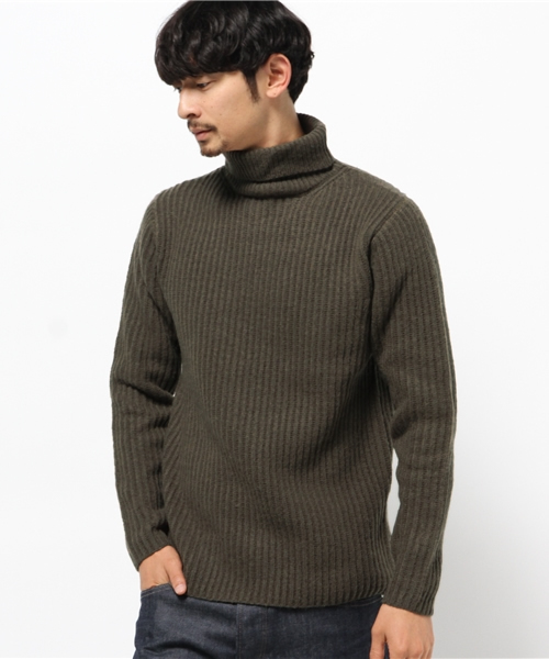 AMERICAN RAG CIE(アメリカンラグシー)の「AMERICAN RAG CIE ラムナイロン両畦タートルニット / 109-AMG-M152-KN613(ニット/セーター・メンズ・ブラック/カーキ/ホワイト・1/2)」の12枚目の写真