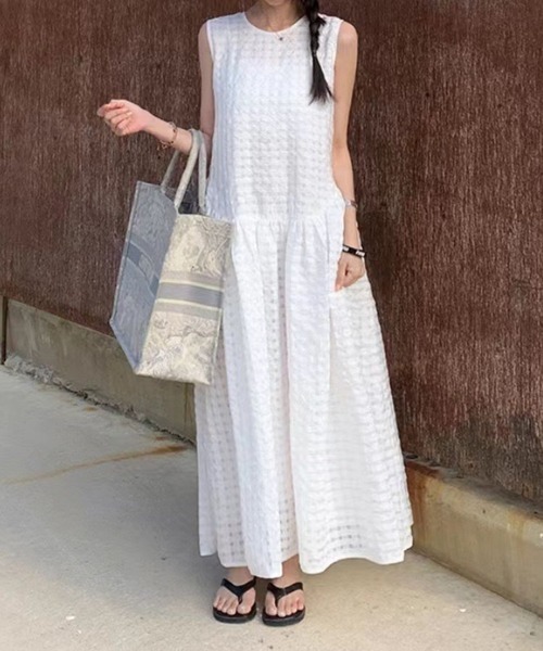 SPIGA（スピーガ）の「ｼｱｻｯｶｰｳｴｽﾄ切替ﾉｰｽﾘｰﾌﾞﾛﾝｸﾞﾜﾝﾋﾟｰｽ（ワンピース・レディース・ブラック/ピンク/ホワイト・FREE）」の14枚目の写真