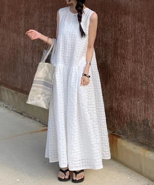 SPIGA（スピーガ）の「ｼｱｻｯｶｰｳｴｽﾄ切替ﾉｰｽﾘｰﾌﾞﾛﾝｸﾞﾜﾝﾋﾟｰｽ（ワンピース・レディース・ブラック/ピンク/ホワイト・FREE）」の15枚目の写真