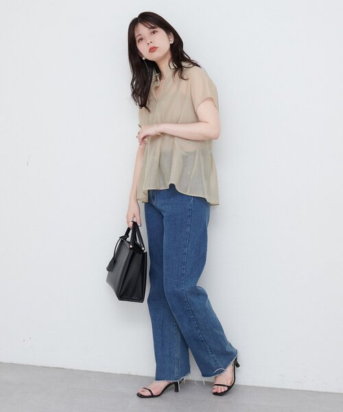natural couture(ナチュラルクチュール)の「【WEB限定】ワッシャーオーガンジースキッパーブラウス(シャツ/ブラウス・レディース・ブラック/パープル/ベージュ/オフホワイト・FREE)」の16枚目の写真