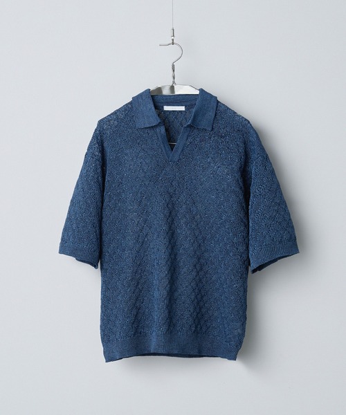 新品 WYM LIDNM POLO シャツ ポロ CLEL ソエルテ HARE WYM LIDNM ポロシャツ TUCK SKIPPER KNIT POLO メンズ