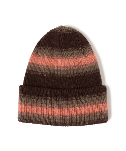 RACAL（ラカル）の「RACAL / Reversible Ombre Border Knit Cap（ニットキャップ/ビーニー・レディース・ベージュ/ダークブラウン/グレー・ONE SIZE）」の2枚目の写真