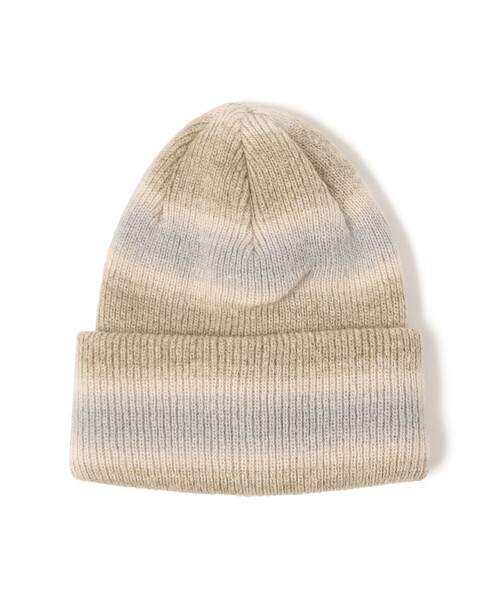 RACAL（ラカル）の「RACAL / Reversible Ombre Border Knit Cap（ニットキャップ/ビーニー・レディース・ベージュ/ダークブラウン/グレー・ONE SIZE）」の3枚目の写真