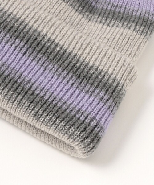 RACAL（ラカル）の「RACAL / Reversible Ombre Border Knit Cap（ニットキャップ/ビーニー・レディース・ベージュ/ダークブラウン/グレー・ONE SIZE）」の4枚目の写真