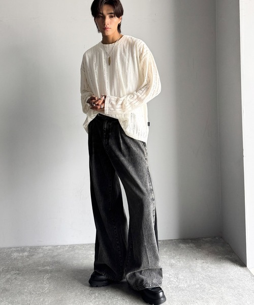 Classical Origin（クラシカルオリジン）の「「魅せシンプル。」グランジモードリラックスシアープルオーバー（長袖）/Grunge Mode Relaxed Pullover（Tシャツ/カットソー・メンズ・ブルー/グレー/アイボリー/ベージュ・LARGE/MEDIUM/SMALL）」の21枚目の写真