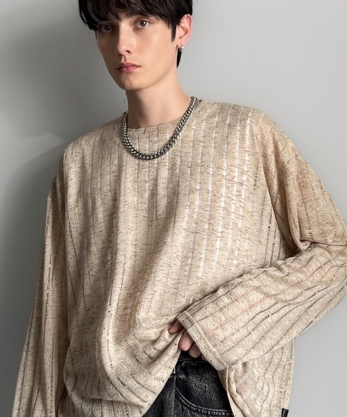 Classical Origin（クラシカルオリジン）の「「魅せシンプル。」グランジモードリラックスシアープルオーバー（長袖）/Grunge Mode Relaxed Pullover（Tシャツ/カットソー・メンズ・ブルー/グレー/アイボリー/ベージュ・LARGE/MEDIUM/SMALL）」の12枚目の写真