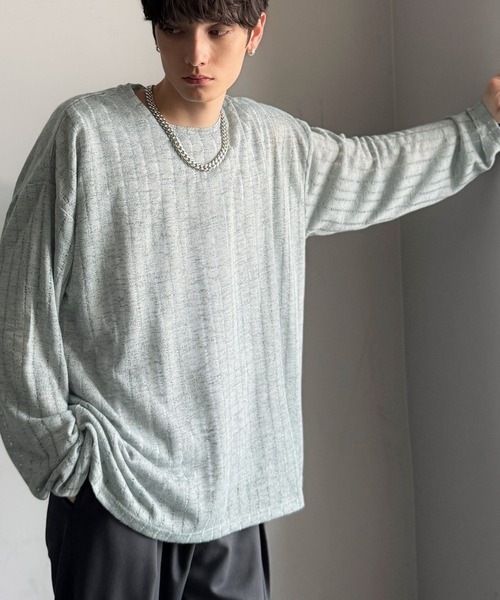 Classical Origin（クラシカルオリジン）の「「魅せシンプル。」グランジモードリラックスシアープルオーバー（長袖）/Grunge Mode Relaxed Pullover（Tシャツ/カットソー・メンズ・ブルー/グレー/アイボリー/ベージュ・LARGE/MEDIUM/SMALL）」の15枚目の写真