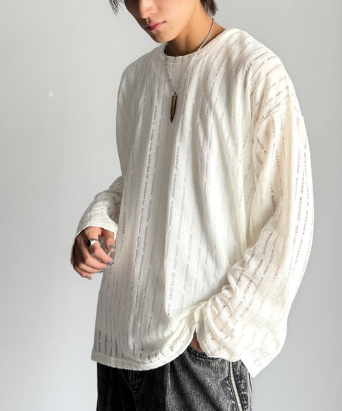Classical Origin（クラシカルオリジン）の「「魅せシンプル。」グランジモードリラックスシアープルオーバー（長袖）/Grunge Mode Relaxed Pullover（Tシャツ/カットソー・メンズ・ブルー/グレー/アイボリー/ベージュ・LARGE/MEDIUM/SMALL）」の6枚目の写真