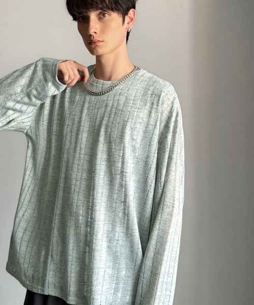 Classical Origin（クラシカルオリジン）の「「魅せシンプル。」グランジモードリラックスシアープルオーバー（長袖）/Grunge Mode Relaxed Pullover（Tシャツ/カットソー・メンズ・ブルー/グレー/アイボリー/ベージュ・LARGE/MEDIUM/SMALL）」の14枚目の写真