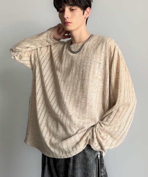 Classical Origin（クラシカルオリジン）の「「魅せシンプル。」グランジモードリラックスシアープルオーバー（長袖）/Grunge Mode Relaxed Pullover（Tシャツ/カットソー・メンズ・ブルー/グレー/アイボリー/ベージュ・LARGE/MEDIUM/SMALL）」の18枚目の写真