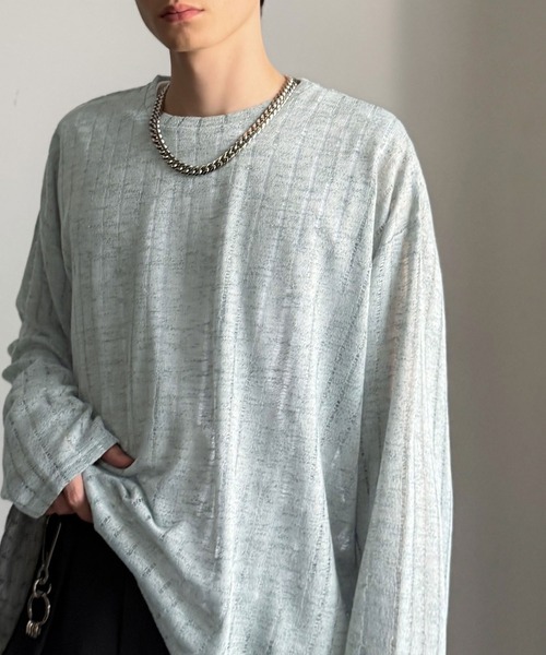 Classical Origin（クラシカルオリジン）の「「魅せシンプル。」グランジモードリラックスシアープルオーバー（長袖）/Grunge Mode Relaxed Pullover（Tシャツ/カットソー・メンズ・ブルー/グレー/アイボリー/ベージュ・LARGE/MEDIUM/SMALL）」の19枚目の写真