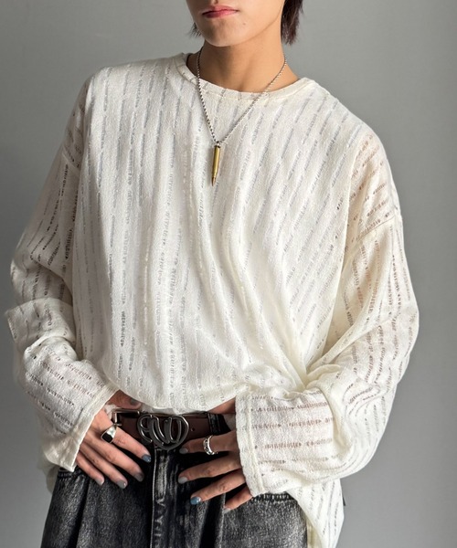 Classical Origin（クラシカルオリジン）の「「魅せシンプル。」グランジモードリラックスシアープルオーバー（長袖）/Grunge Mode Relaxed Pullover（Tシャツ/カットソー・メンズ・ブルー/グレー/アイボリー/ベージュ・LARGE/MEDIUM/SMALL）」の20枚目の写真