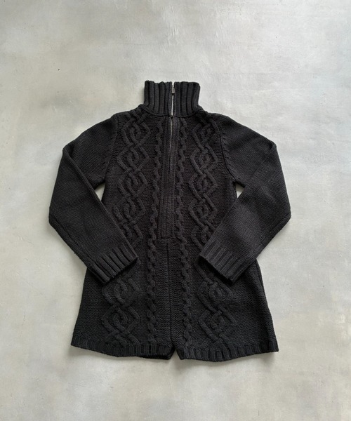 SHAGGIE（シャギー）の「【ViVi掲載】ハイネックジップケーブルニットロンパース（サロペット/オーバーオール・レディース・ブラウン/ブラック・FREE）」の10枚目の写真