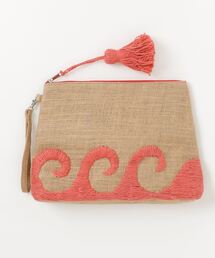 【Swaraj/スワラージ】両面手刺繍ジュート (L) 波型