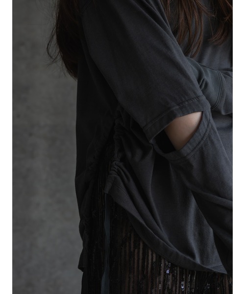 k3&co.（ケイスリーアンドコー）の「Open elbow long sleeve top（Tシャツ/カットソー・レディース・ホワイト/チャコール・ONE SIZE）」の13枚目の写真