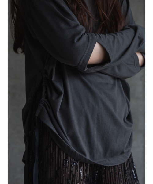 k3&co.（ケイスリーアンドコー）の「Open elbow long sleeve top（Tシャツ/カットソー・レディース・ホワイト/チャコール・ONE SIZE）」の14枚目の写真