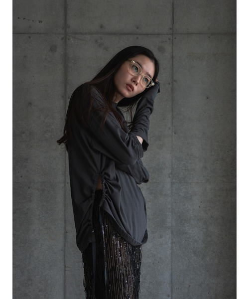 k3&co.（ケイスリーアンドコー）の「Open elbow long sleeve top（Tシャツ/カットソー・レディース・ホワイト/チャコール・ONE SIZE）」の10枚目の写真