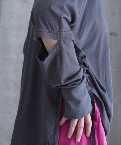 k3&co.（ケイスリーアンドコー）の「Open elbow long sleeve top（Tシャツ/カットソー・レディース・ホワイト/チャコール・ONE SIZE）」の22枚目の写真