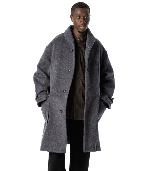 Sandinista（サンディニスタ）の「Shaggy Wool Shawl Collar Coat / ショールカラーシャギーコート（その他アウター・メンズ・チャコール/モカ・SMALL/LARGE/MEDIUM）」の2枚目の写真